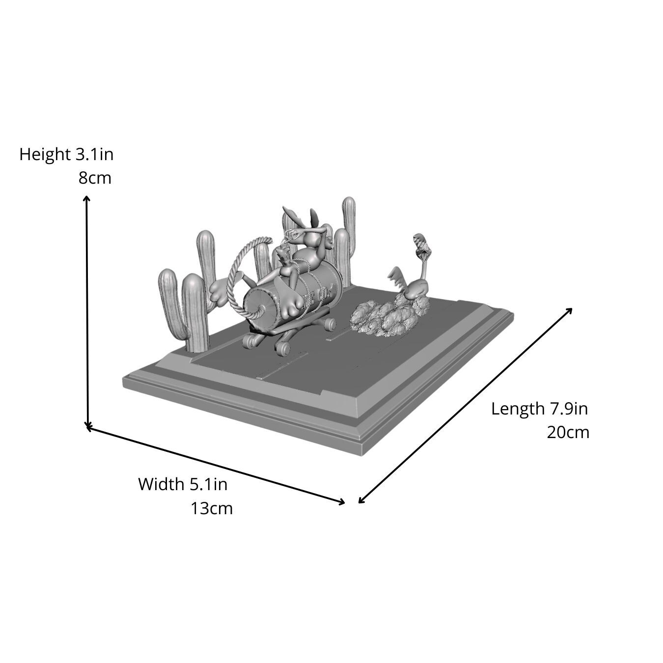 Wile E. Coyote and the Road Runner 3D Printed DIY Model kits