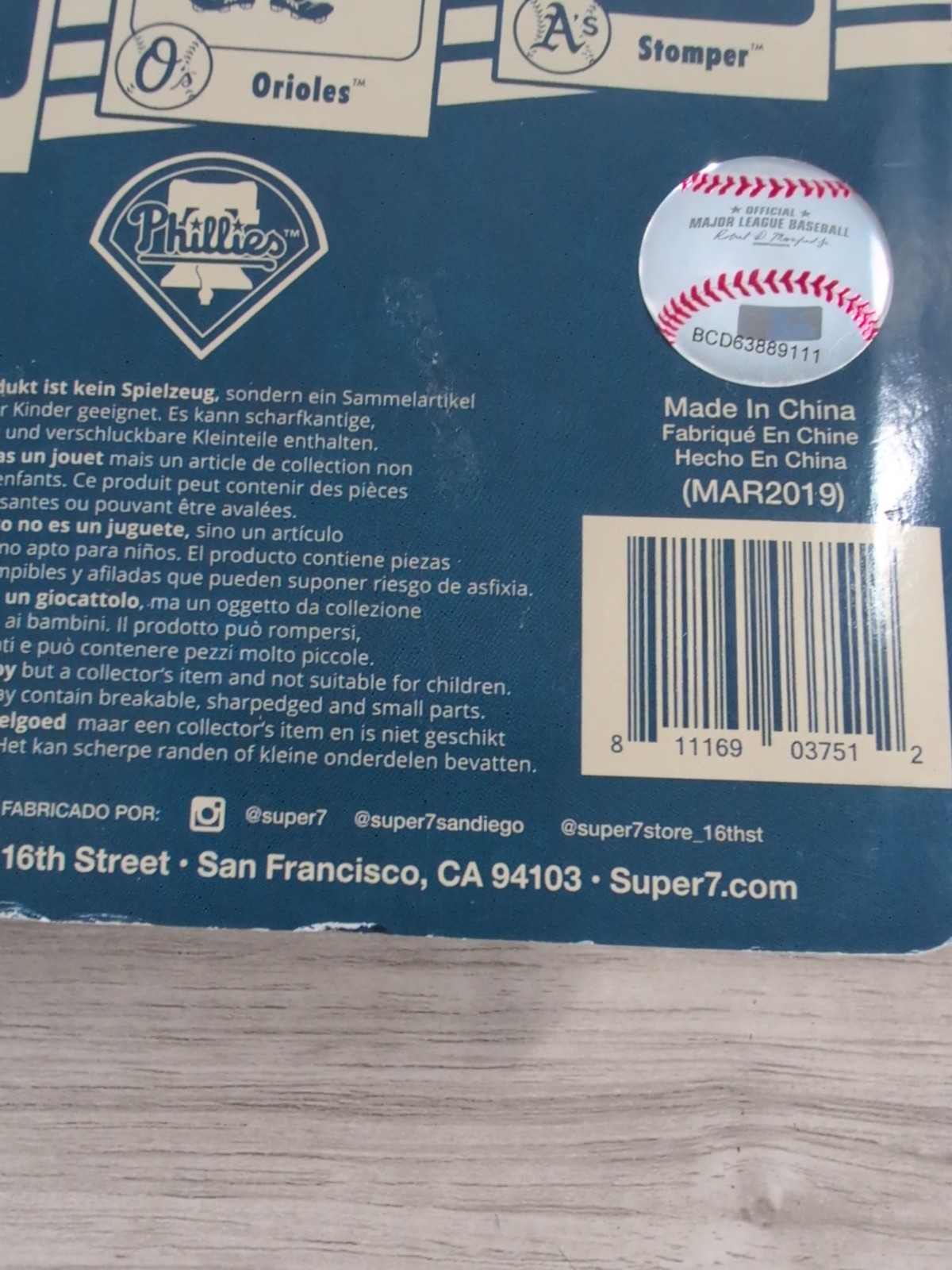 MLB Mascots Phillie Phanatic Super7 4 inch Action Figure New in Package