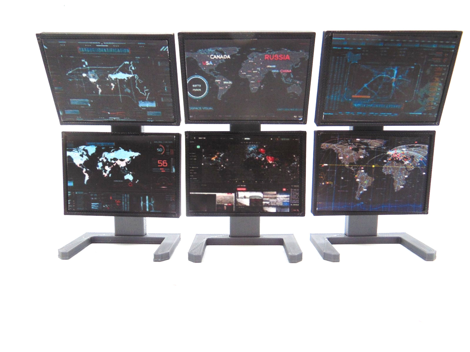 Custom 1:12 Tactical Map Surveillance Command Center Computer Screen Upgrades
