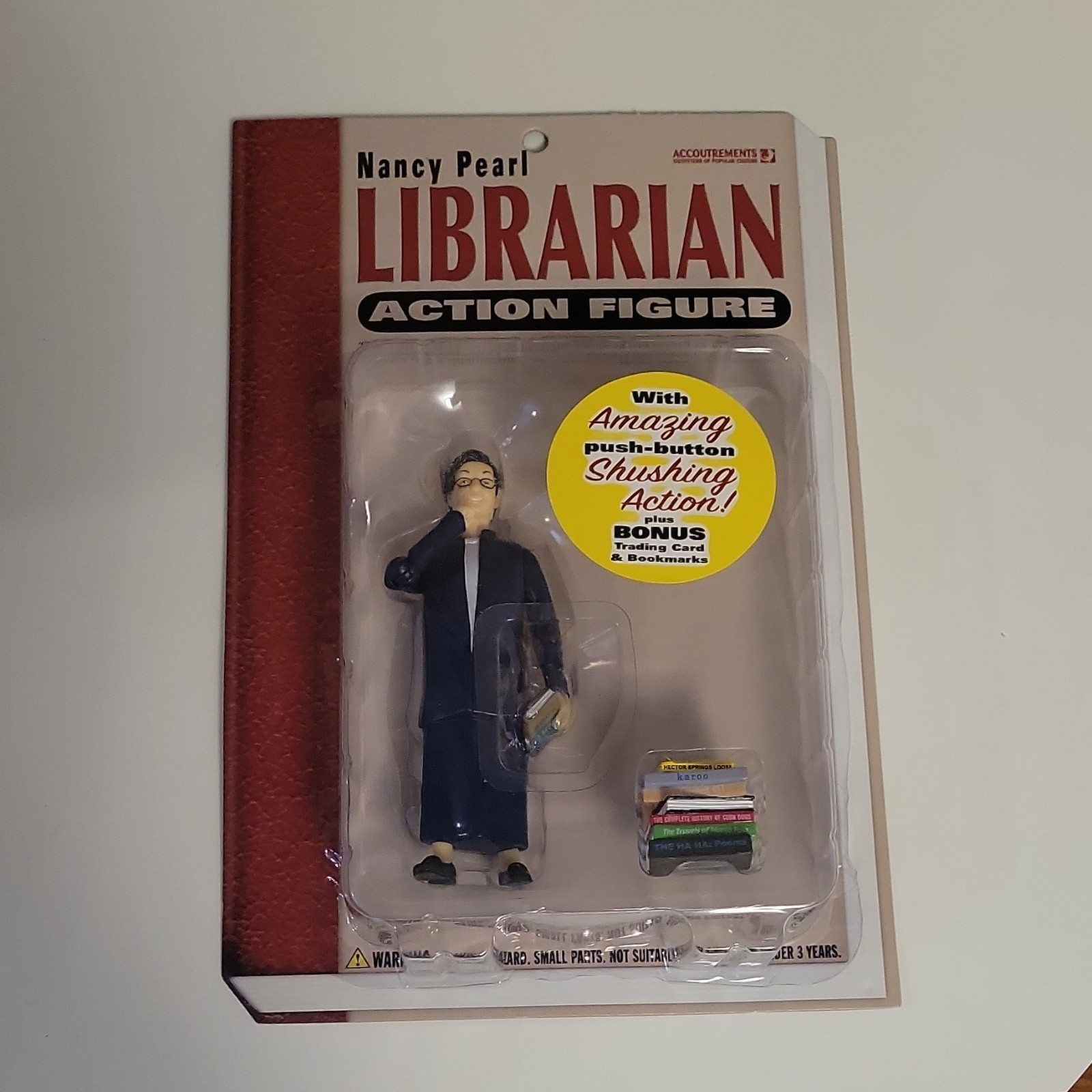 Vintage 2003 Nancy Pearl Librarian Action Figure Shushing Action Sealed New Box