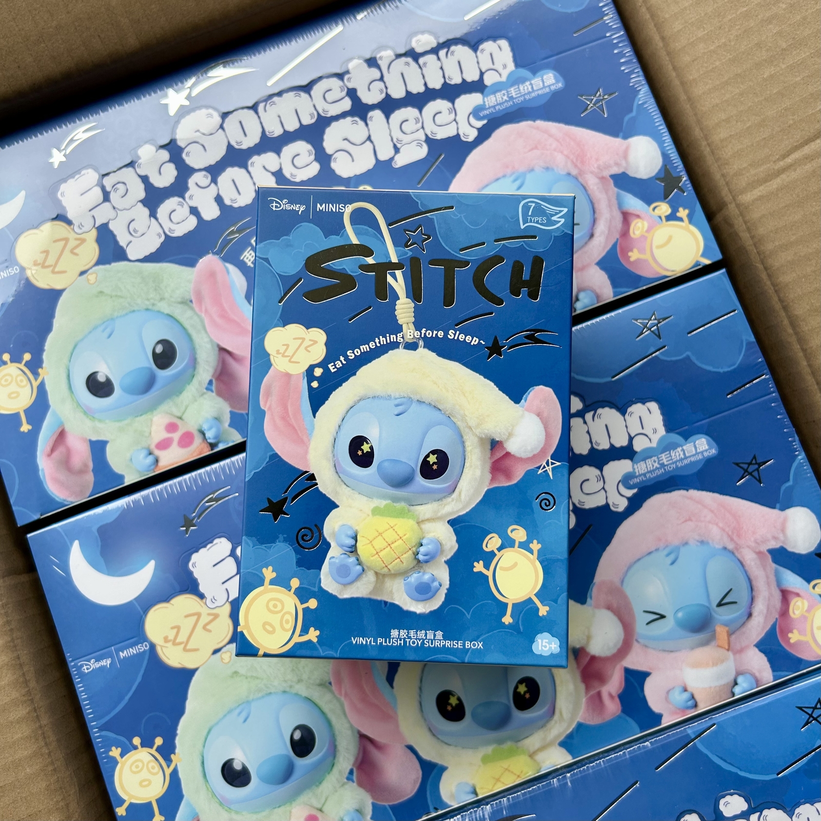 Miniso Stitch Eat Something Before Sleep Series Vinyl Figure Art Toys Gift