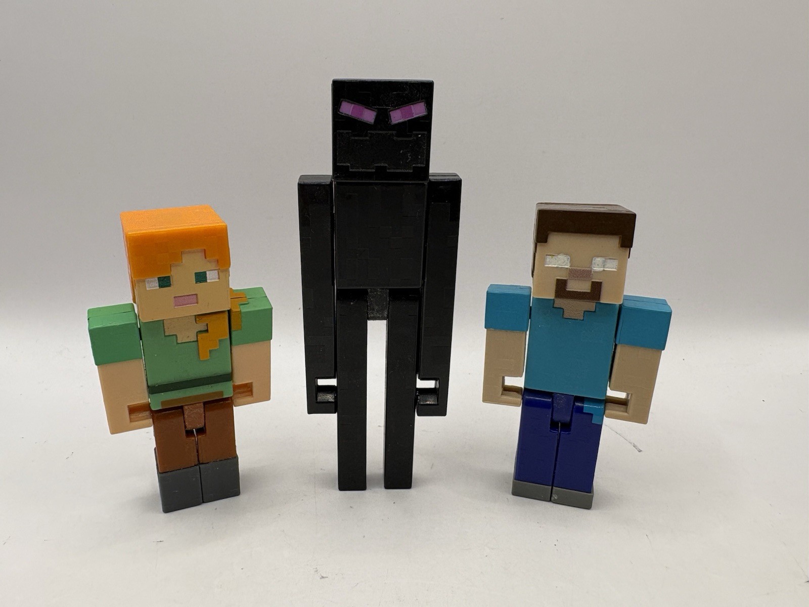 Minecraft Action Figure Lot Enderman Steve Alex 3” & 4”