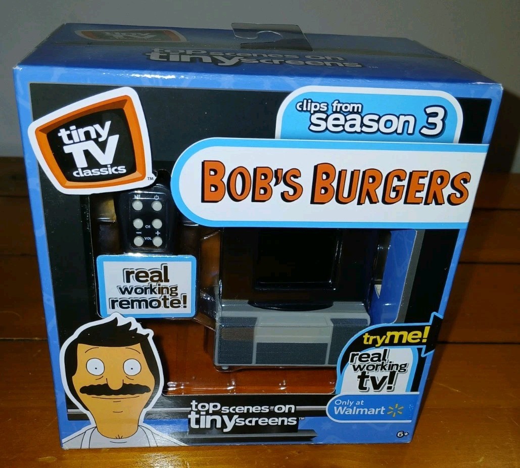 Bobs Burgers Tiny TV Classics Real Working TV & Remote Season 3 Clips New