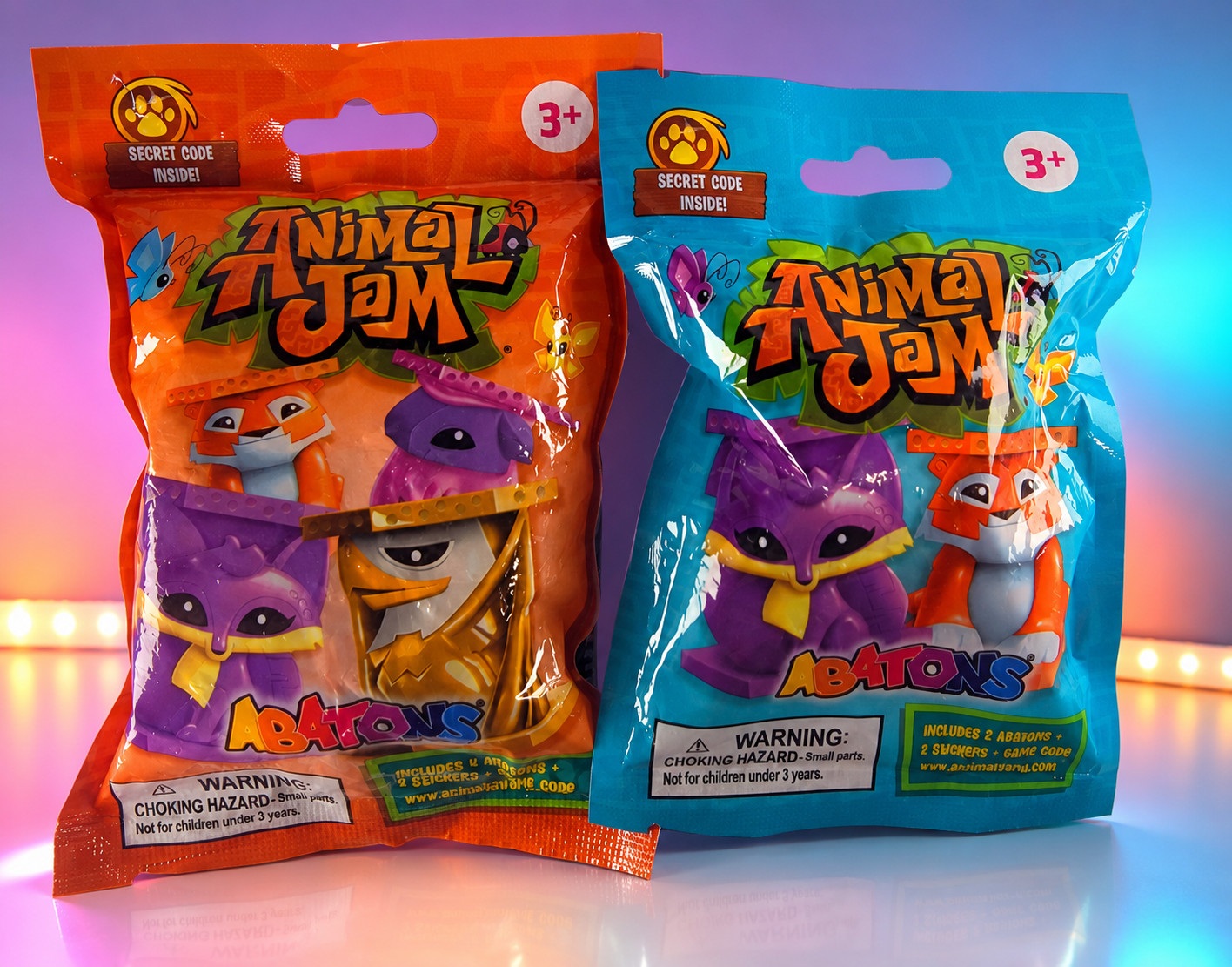 ANIMAL JAM ABATONS SEALED BLIND BAG LOT 2 PACKS 4 ABATONS 2 GAME CODES NEW TOYS