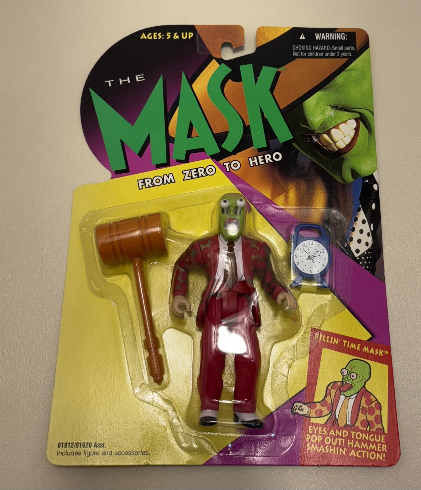 The Mask From Hero to Zero Killin Time Mask Vintage 1995 Figure MOC Kenner