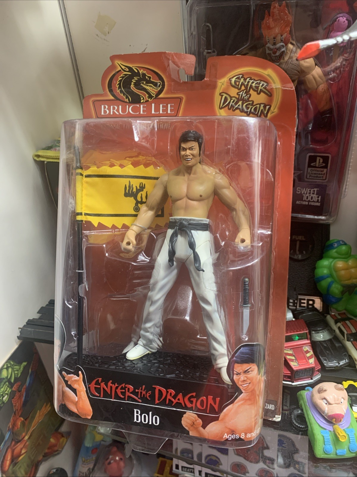 Bruce Lee Enter The Dragon BOLO Figure 2000 Play Along Sealed Soft Card
