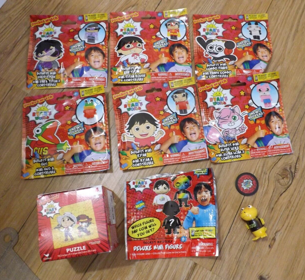 NEW COMPLETE SET 6 Ryans World Build It Mini Figures building blocks puzzle MORE