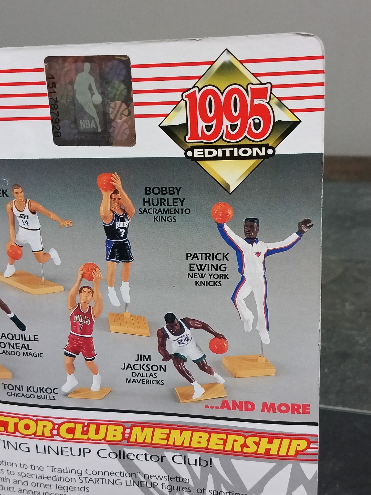 ?1995 Kenner Starting Lineup NBA ALONZO MOURNING Charlotte Hornets Figure+Card