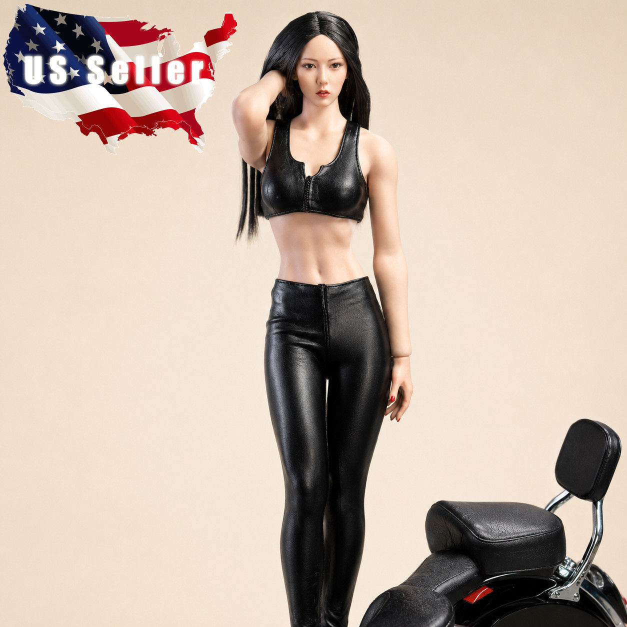 1/6 Leather Outfit Top Pants Set For 12″ PHICEN Hot Toys TBLeague Female Figure