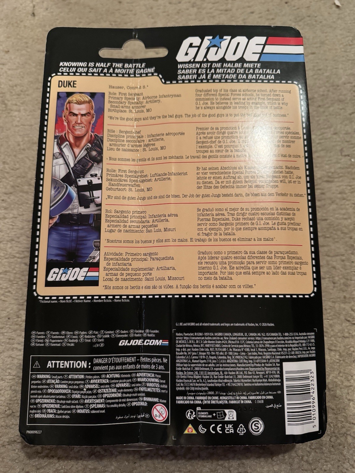 CARD DAMAGED GI Joe Classified Series Retro USA Duke America 250th Edition
