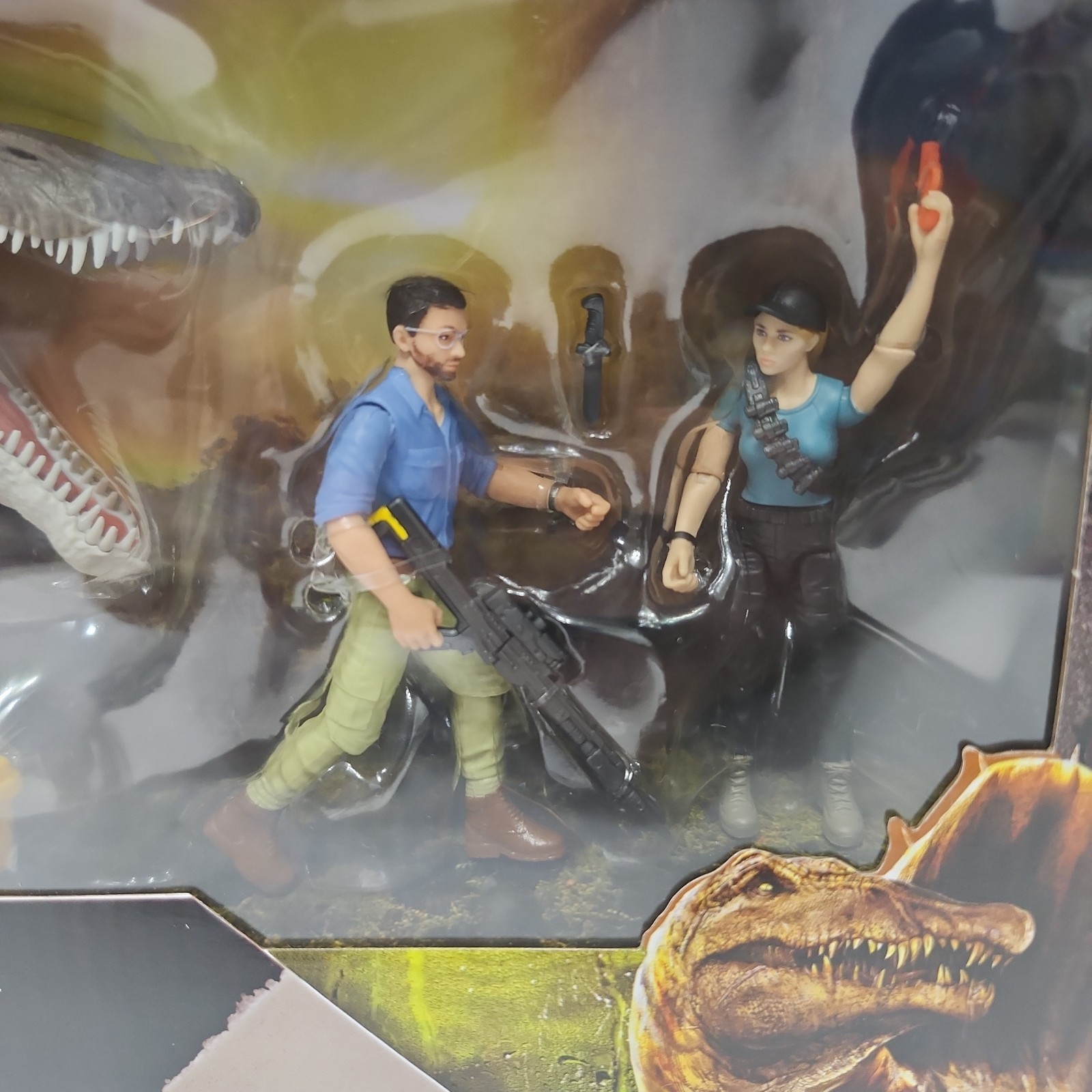 JURASSIC World Rebirth Spinosaurus Danger Set Eotriceraptops Thrashers Dino Set