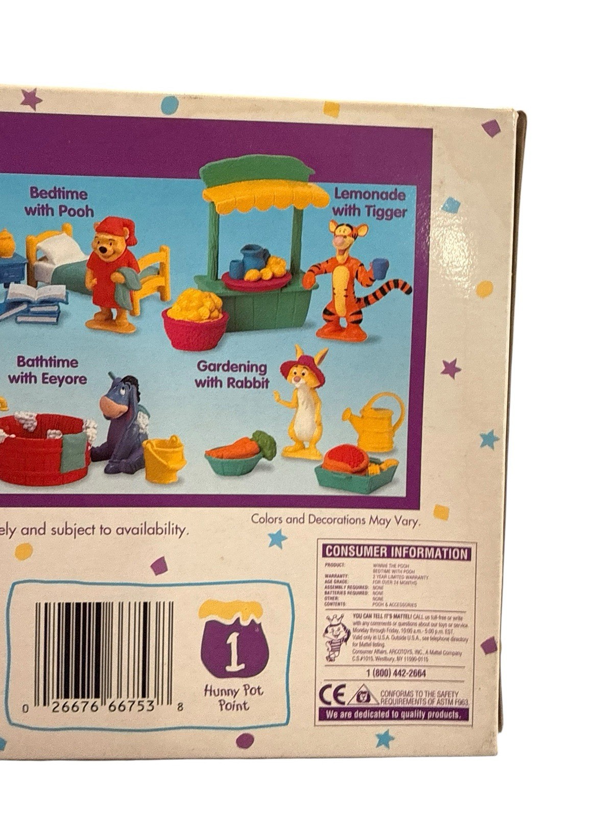 New Mattel Winnie the Pooh Set Bedtime With Pooh Collectible Figure Vintage