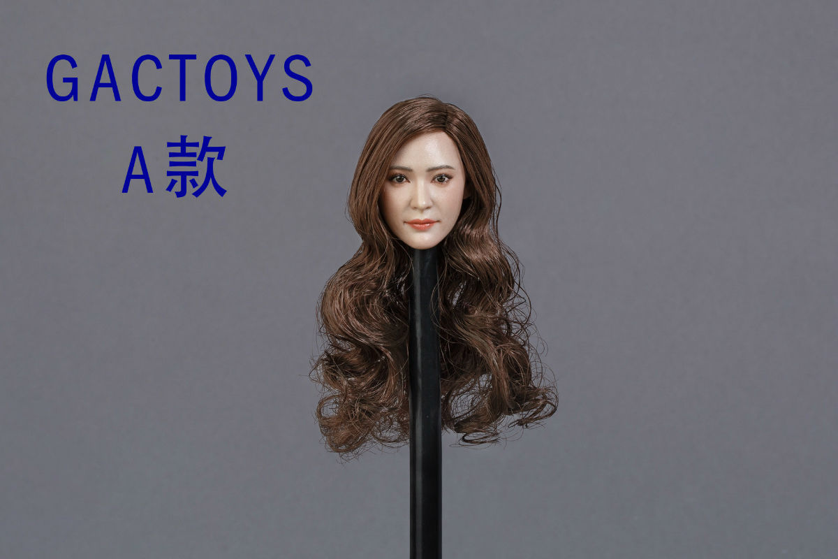 1/6 GACTOYS Asian Women’s Action Figure Head Sculpture in Brown #014A