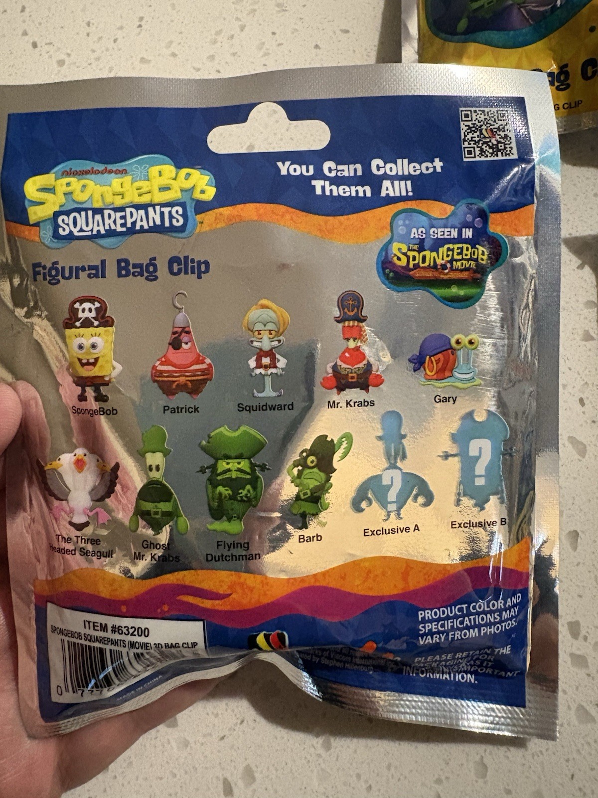 Nice Lot of 3 SpongeBob SquarePants Figural Bag Clip New in Package Mystery Bags