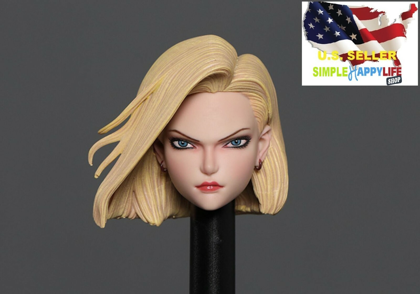 1/6 Anime Girl Head sculpt Android 18 For 12” Female Figure Body Iminitoys❶USA❶