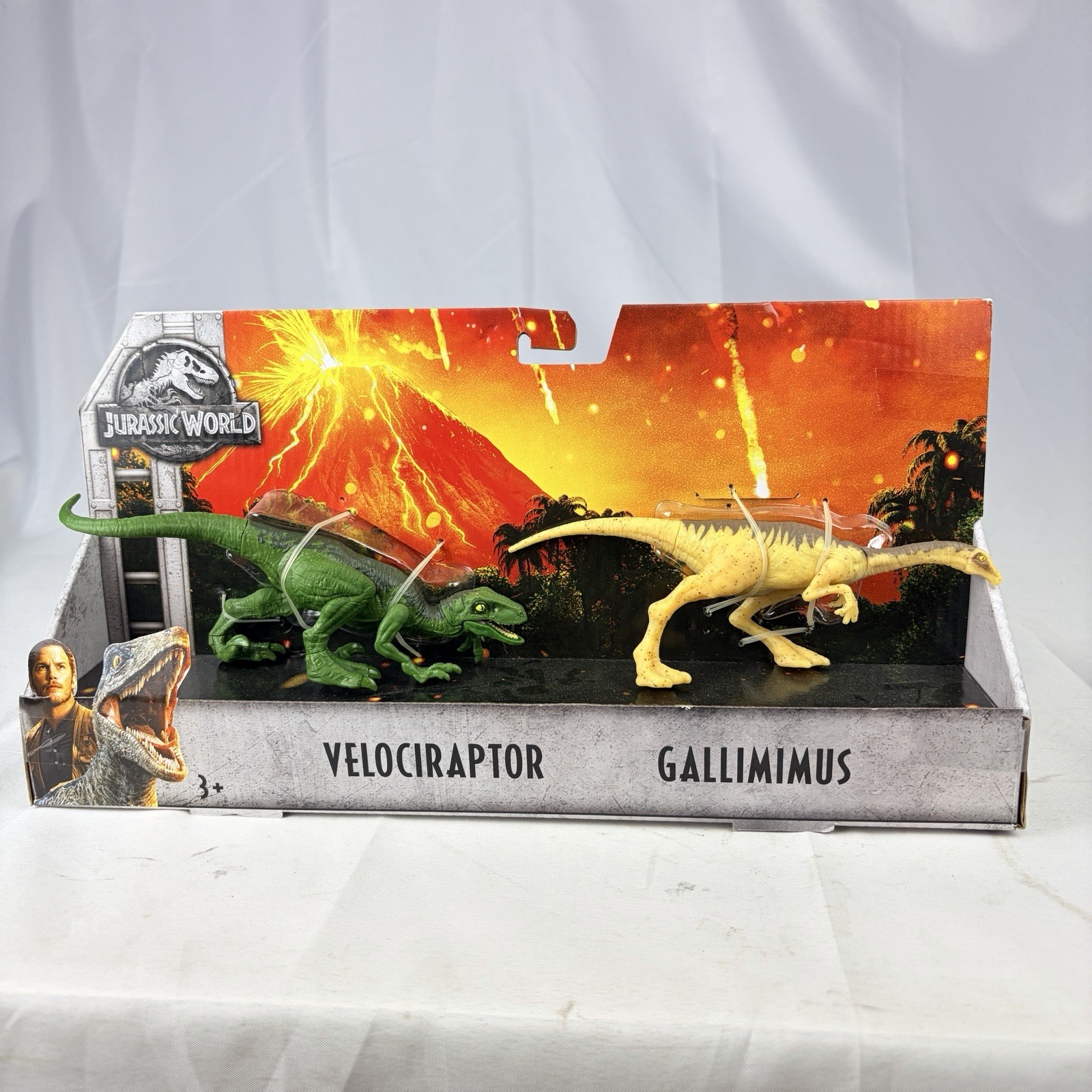Jurassic World Velociraptor & Gallimimus 2 Pack 2018 Mattel FTT20 New