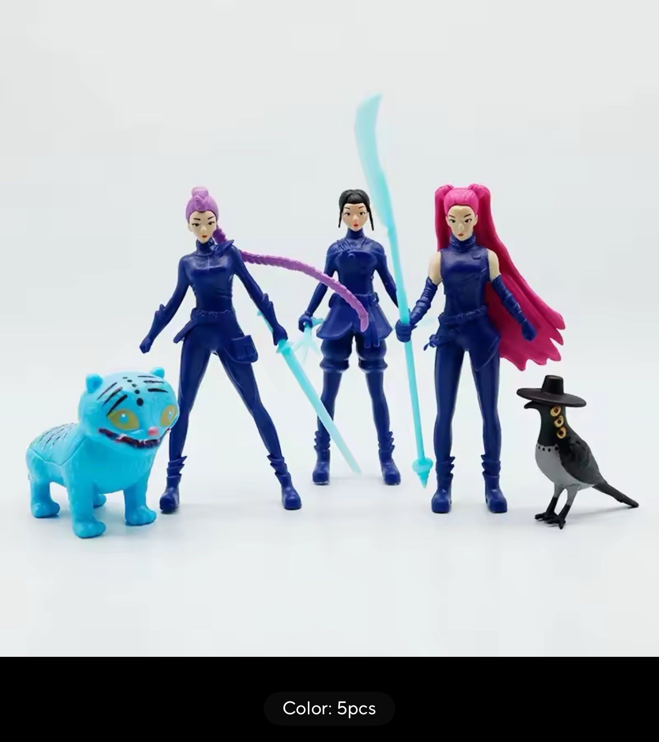 5pcs/Set Kpop Demon Hunters Action Figure Toy Derpys Tiger Rumi Mira Zoey Sussy