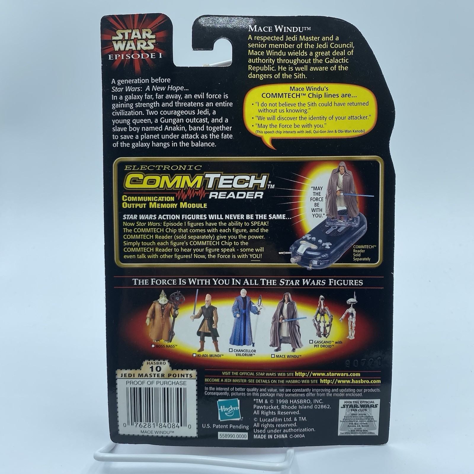Star Wars Episode 1 Mace Windu 3.75″ Action Figure Jedi 1998 Hasbro New Sealed