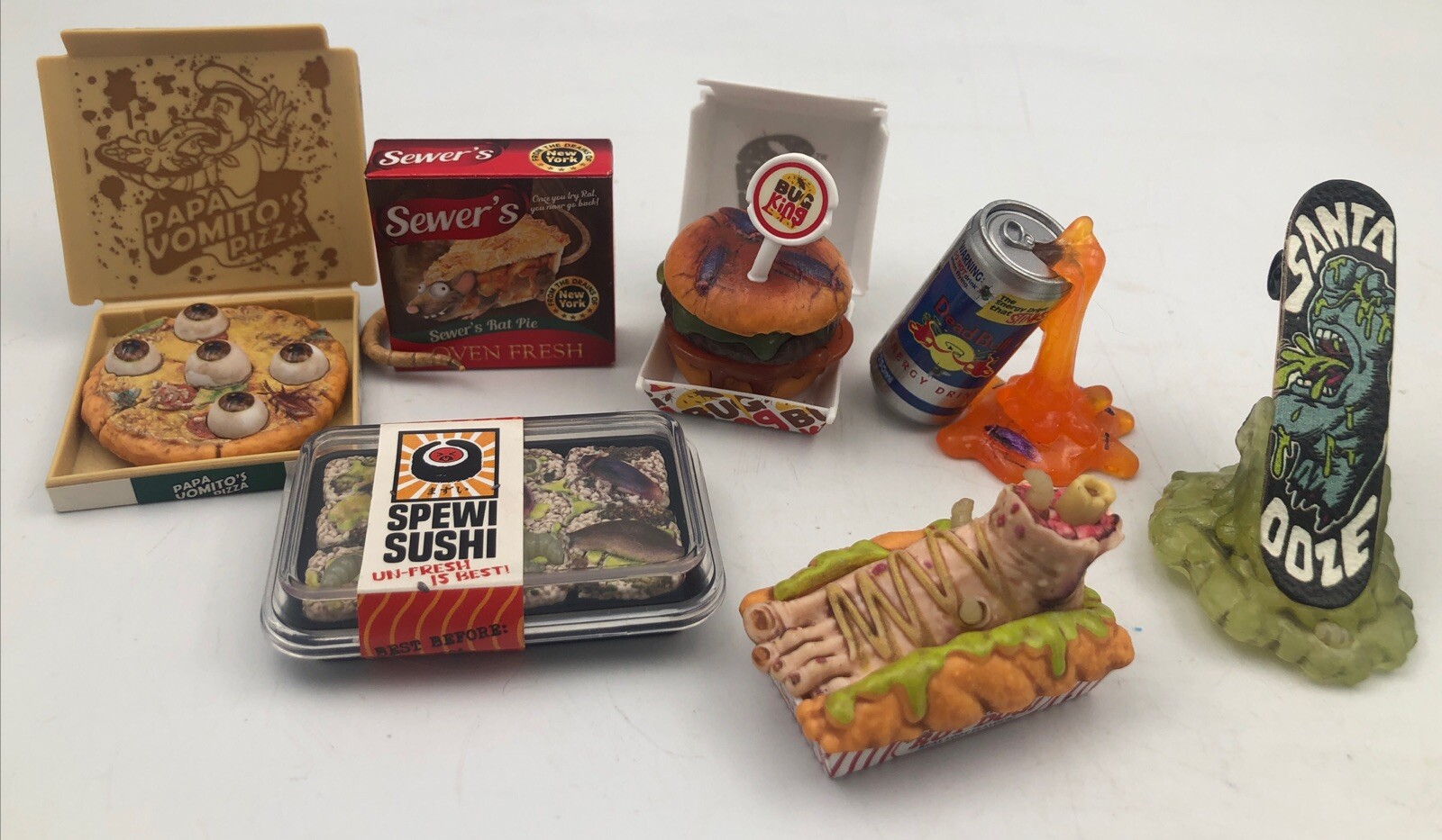 ZURU Lot of 7 Mega Gross Minis Spewi Sushi Rot Dog Vomit Nasty Collectibles