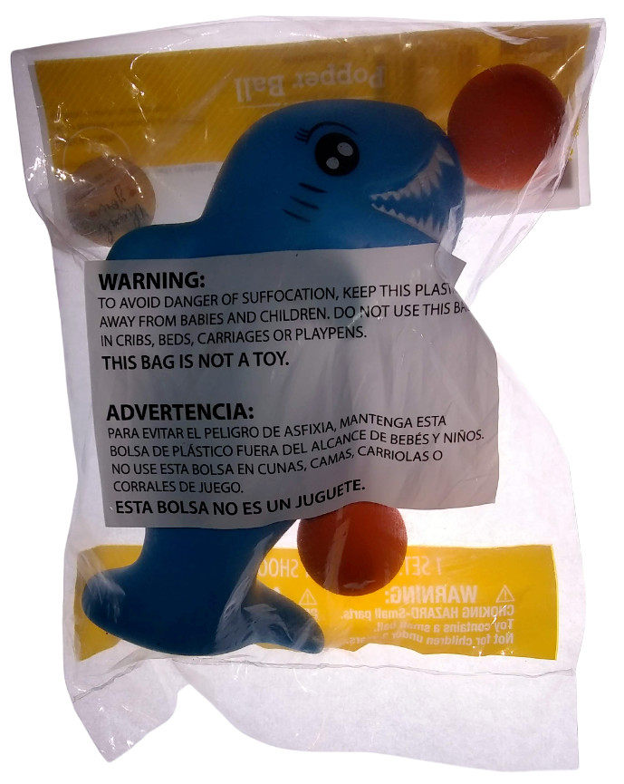 Easter Shark Popper Ball 1 set 3 balls Sealed Pop Toy Shooter Ocean Blue Nip 3+