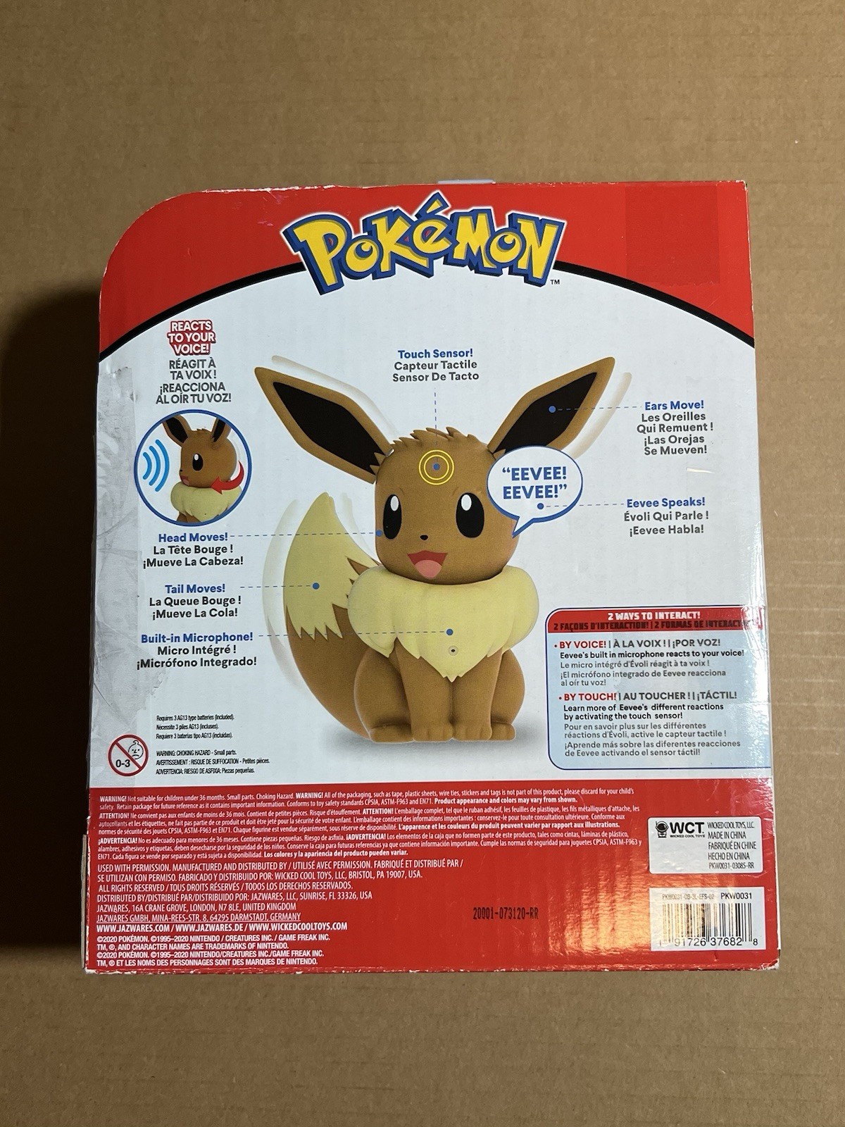 Pokémon My Partner Eevee Interactive Figure with Sound and Motion – READ*