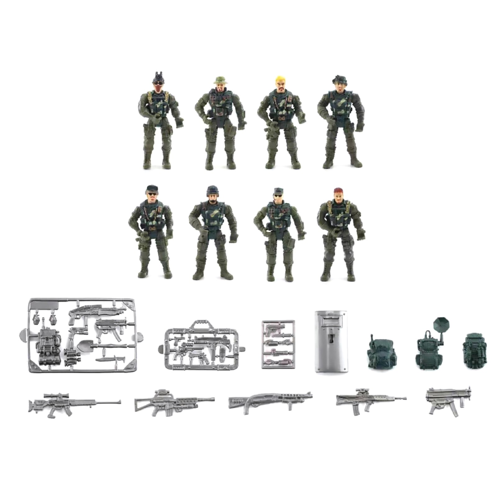 8Pcs/Set SWAT Military Army Action Figure Toys for Boys Combat Game Movable Doll