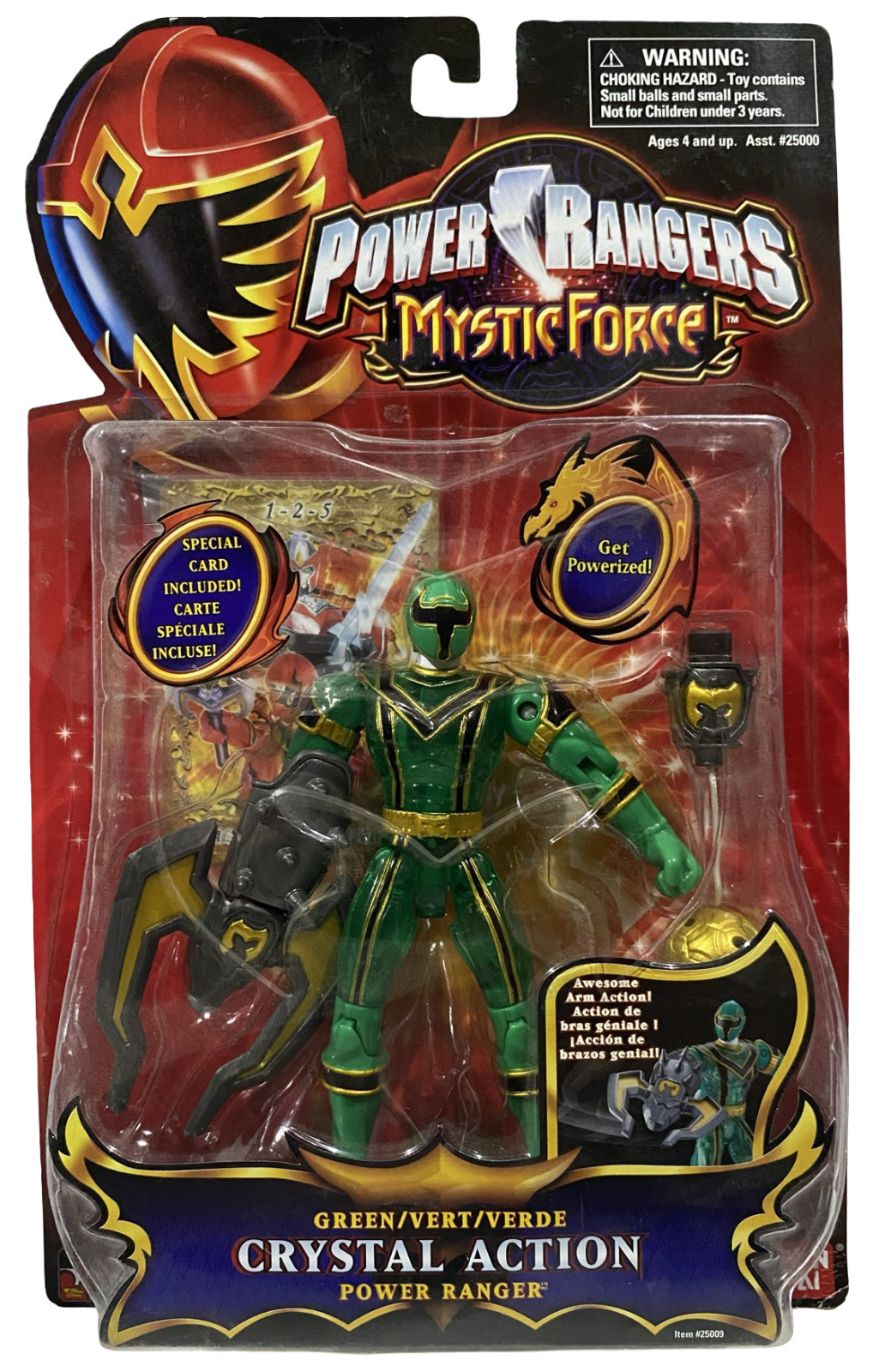 Power Rangers Mystic Force Green Crystal Action Ranger Figure NEW 2006 Bandai