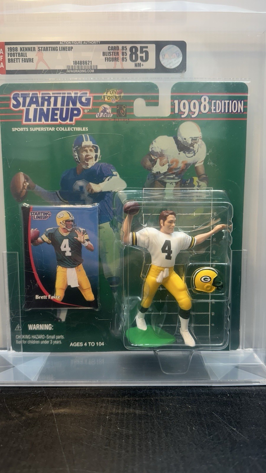 1998 SLU Starting Lineup NFL BRETT FAVRE AFA85 Graded Green Bay Packers MOC