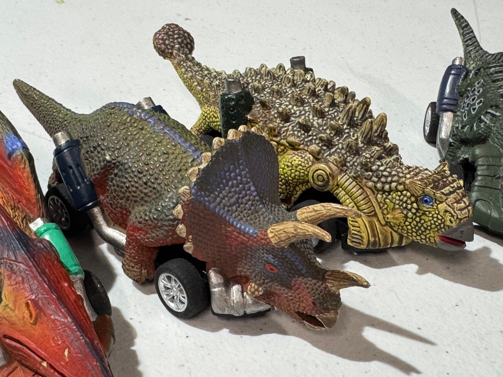 DINOBROS DINOSAUR TOY PULL BACK CARS LOT OF 6 ROADSTER DINO CARS AGES 3 AND UP