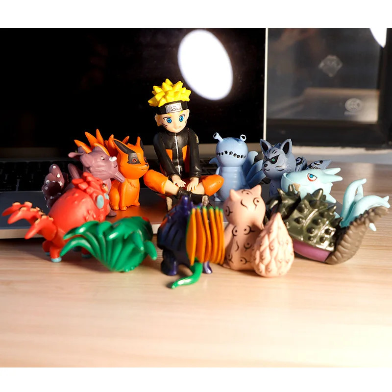 11Pcs/Set 4-8cm Tailed Beasts Shukaku Gyuki Kurama Isobu Kokuo Saiken Chomei