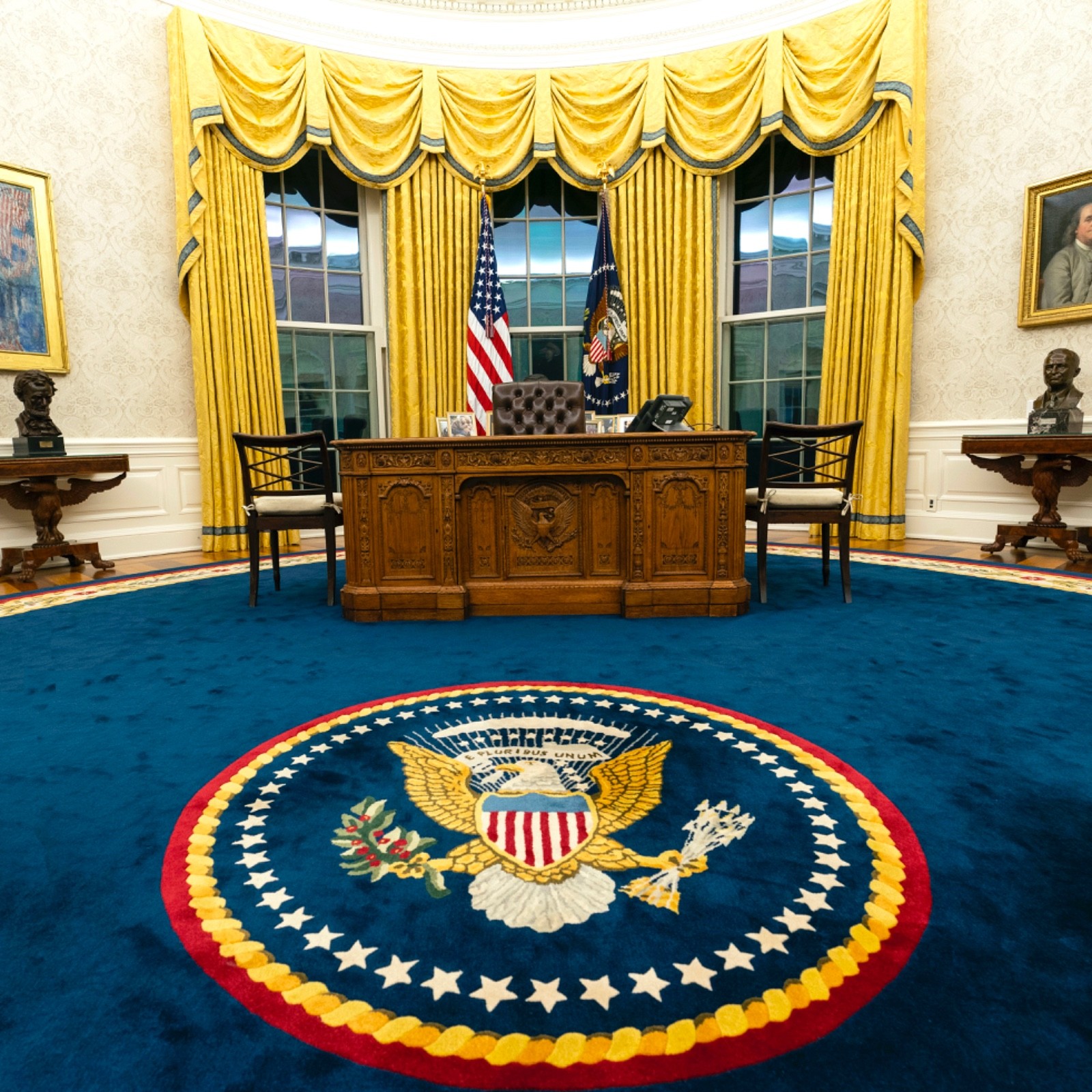 1/6 Oval Office Backdrop 15″x15″ – For White House President Trump Obama Bush