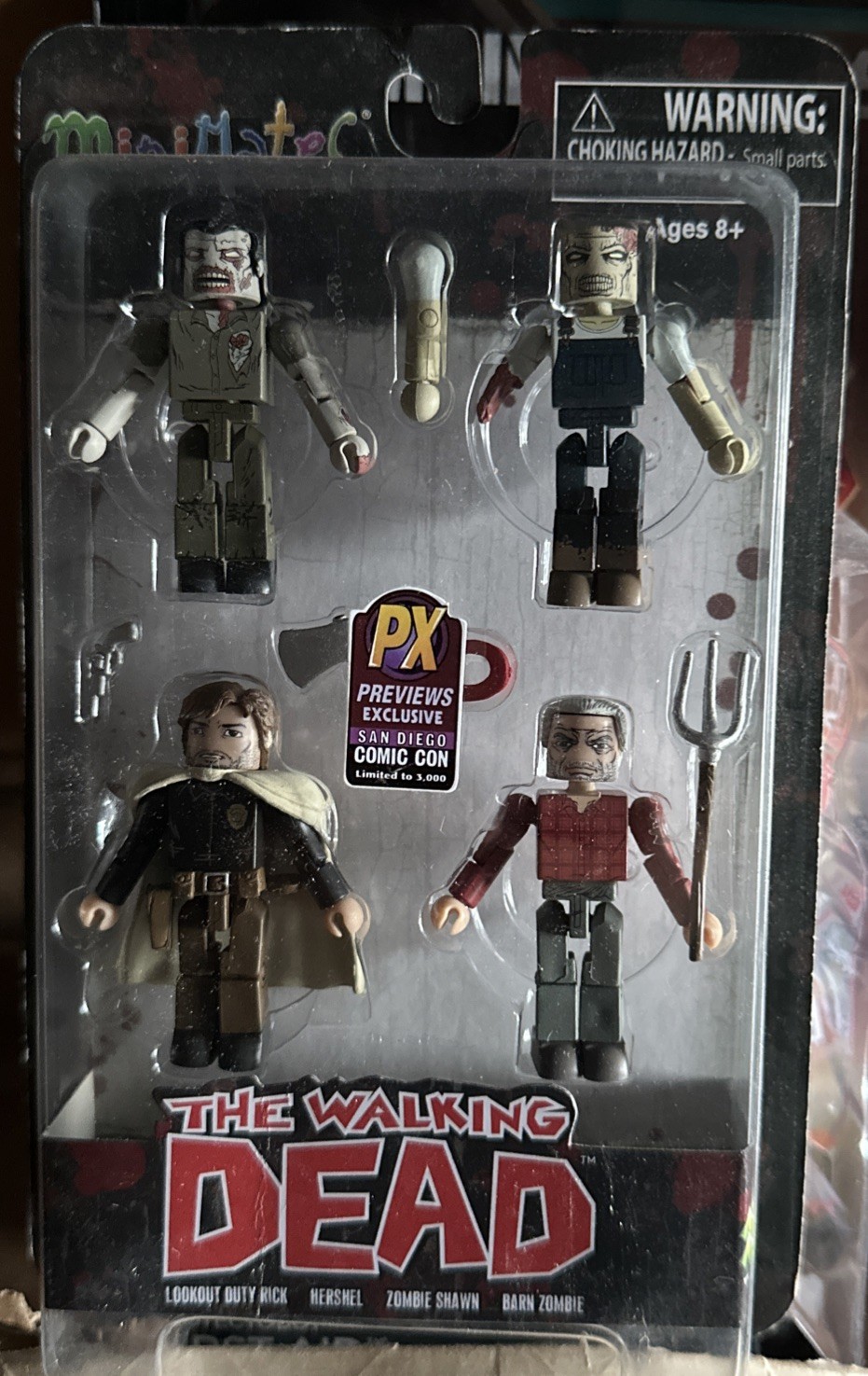 SDCC Minimates The Walking Dead Herschel Lookout Duty Rick 4-Pack NEW