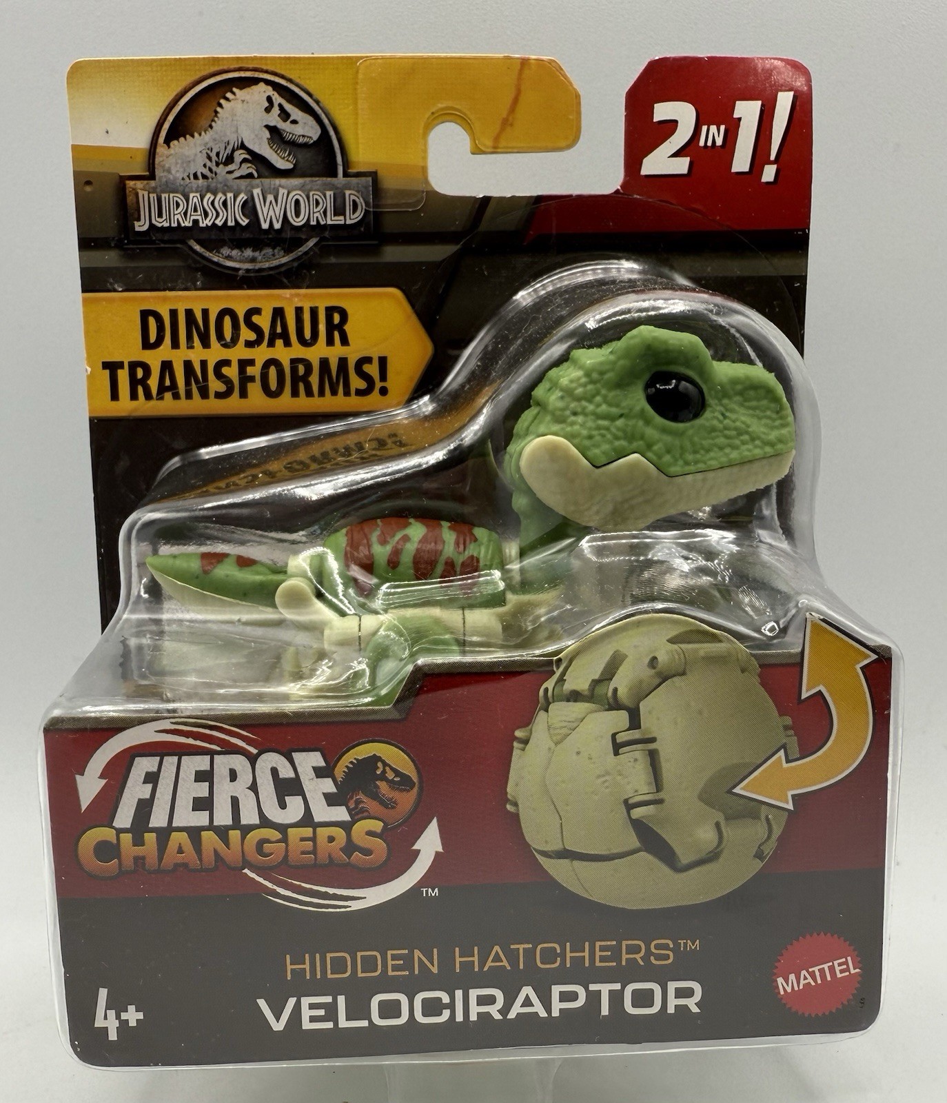 Jurassic World Dinosaur Egg to Velociraptor Toy Hidden Hatchers 2 In 1 New