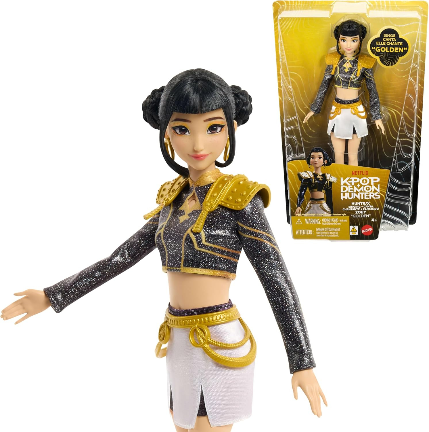 ​Kpop Demon Hunters HUNTR/X Zoey “Golden” Singing Doll Removable Signature Outfi