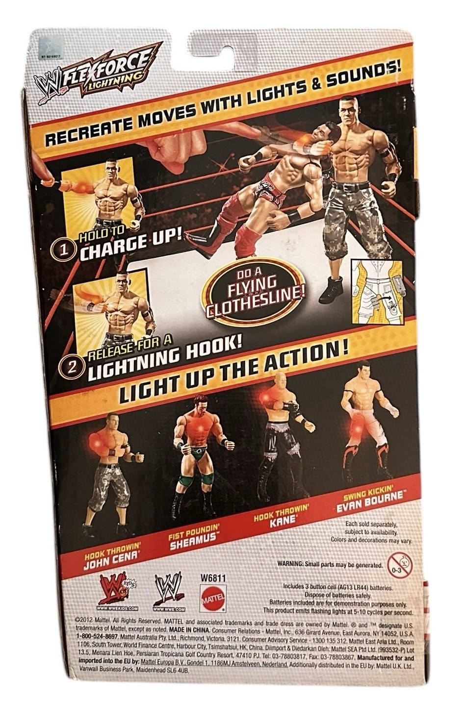 WWE Flexforce Lightning Hook Throwing John Cena W/Electronic Lights & Sounds NEW