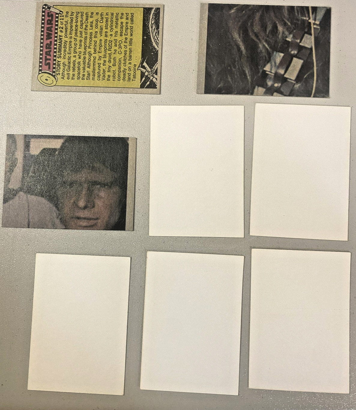 VTG 1977 STAR WARS TRADING CARDS LOT CHEWBACCA BLUE BORDERS & STICKERS 4/18