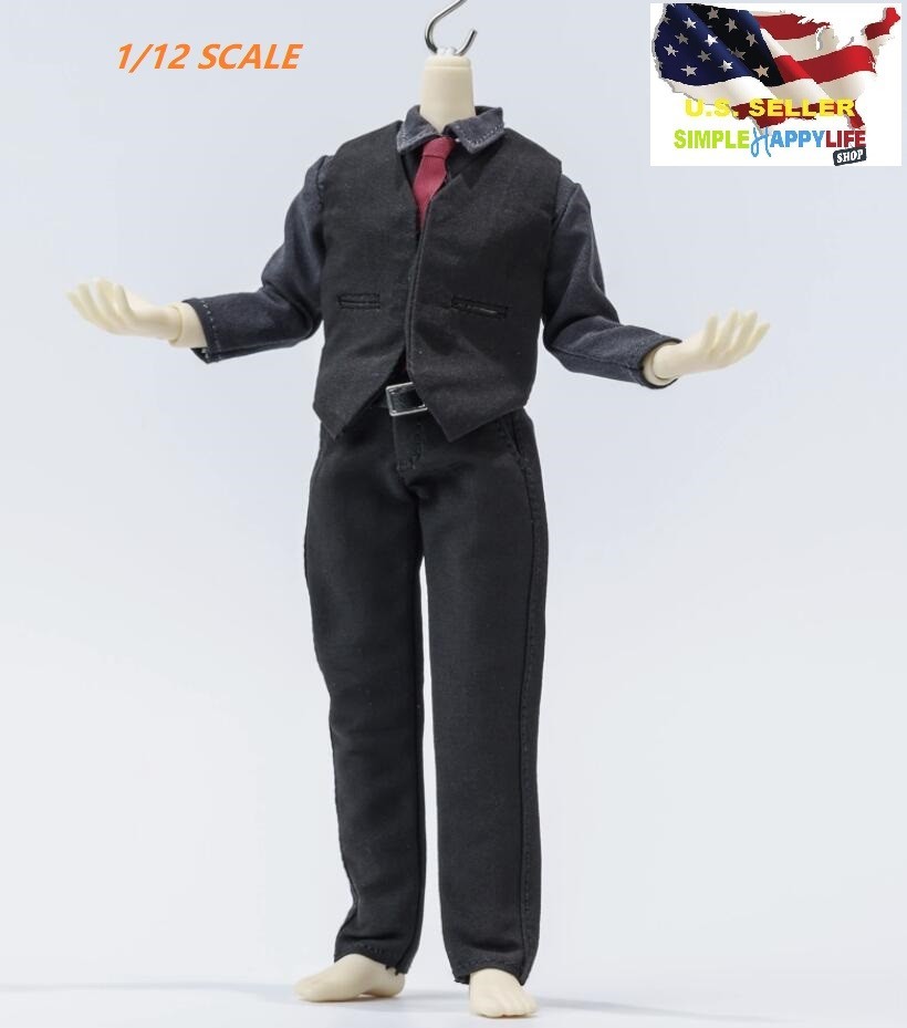 1/12 scale business causal suit w/ vest tie For 6” male Figure SHF Mezco ❶USA❶