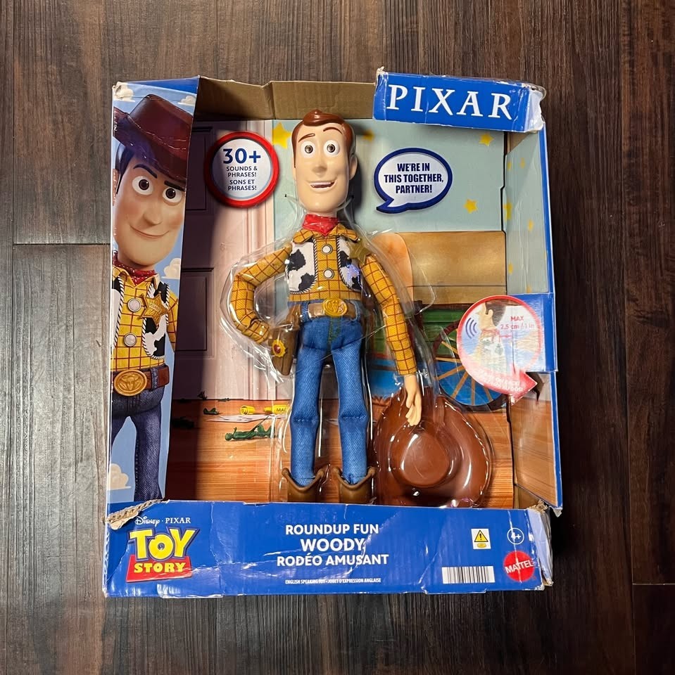 Disney Pixar Toy Story Roundup Fun Woody Talking Figure 30+ Sounds Hat (read)
