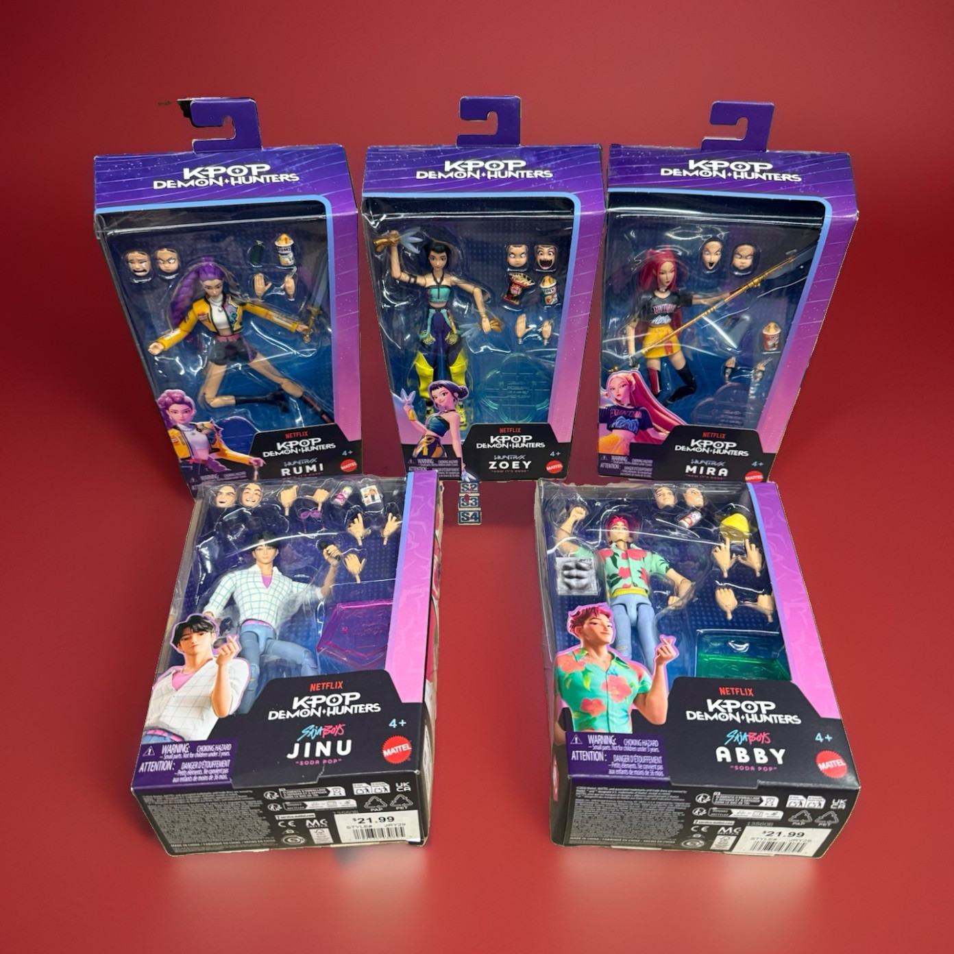 Netflix KPop Demon Hunters COMPLETE 5 Doll Set Rumi Mira Zoey Jinu Abby NEW