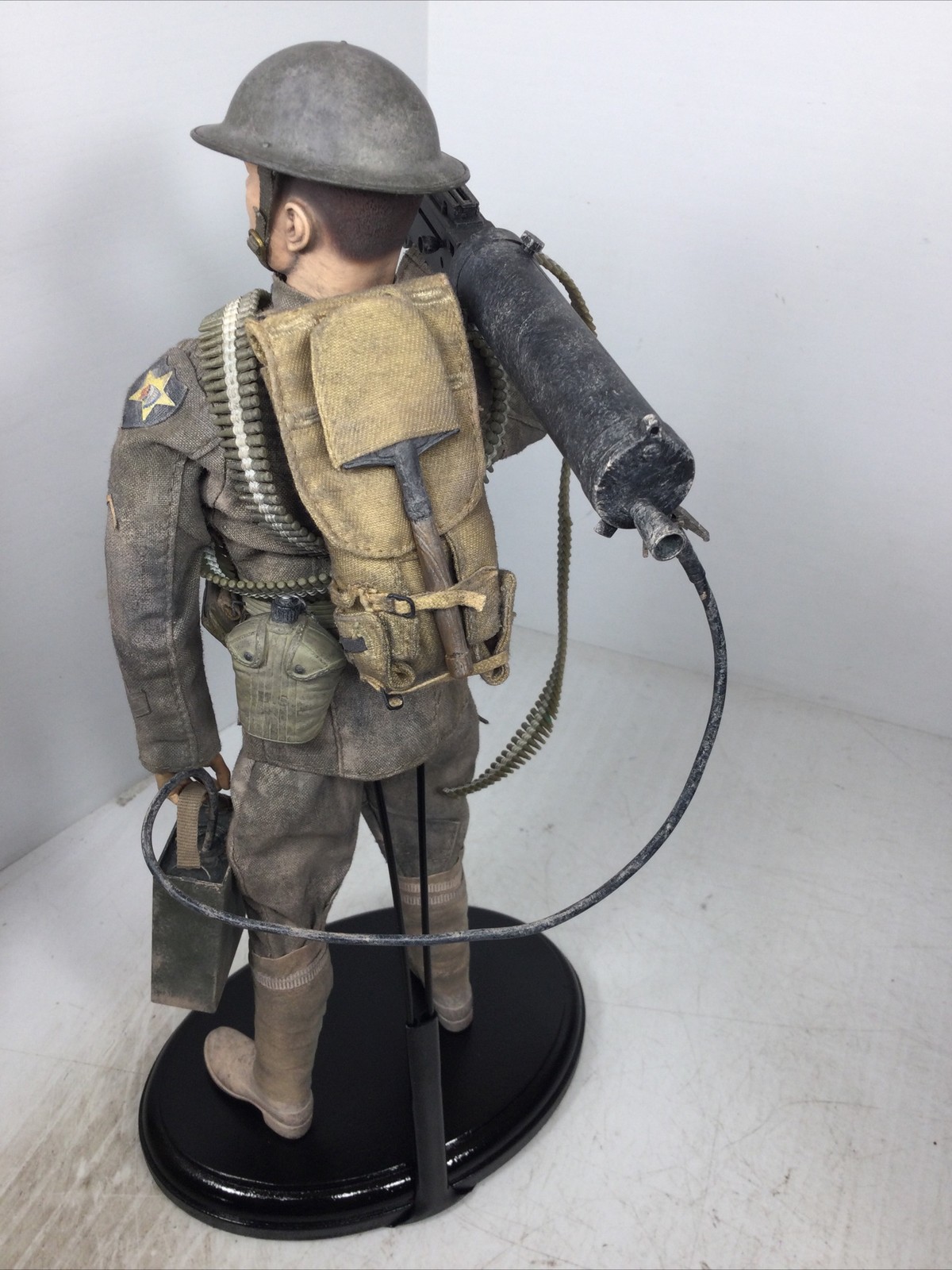 1/6 CUSTOM WW1 US 2ND INFANTRY DIV BROWNING .30 CAL MACHINEGUNNER +STAND