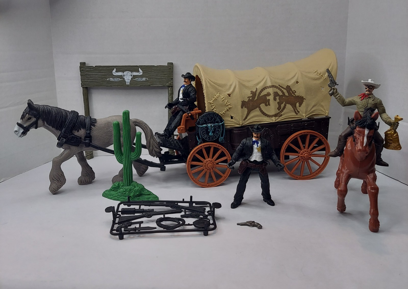 2008 Chap Mei True Heroes Wild West Covered Wagon Horse Sheriff Western Lot
