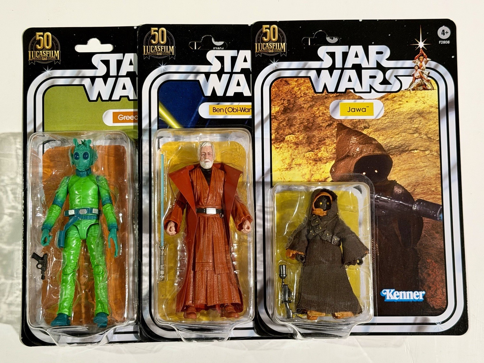 Lot of (3) Star Wars Black Series Greedo Obi Wan Jawa Carded LucasFilm 50th Ann.