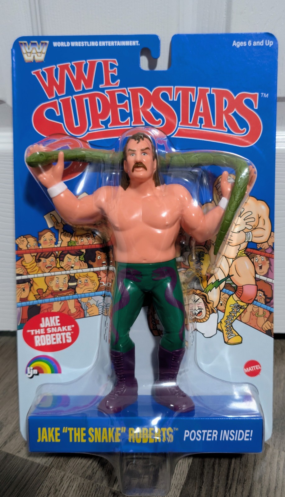 WWE SUPERSTAR jake Snake Roberts LJN Action Figure Poster 2026 IN HAND Rare NIB