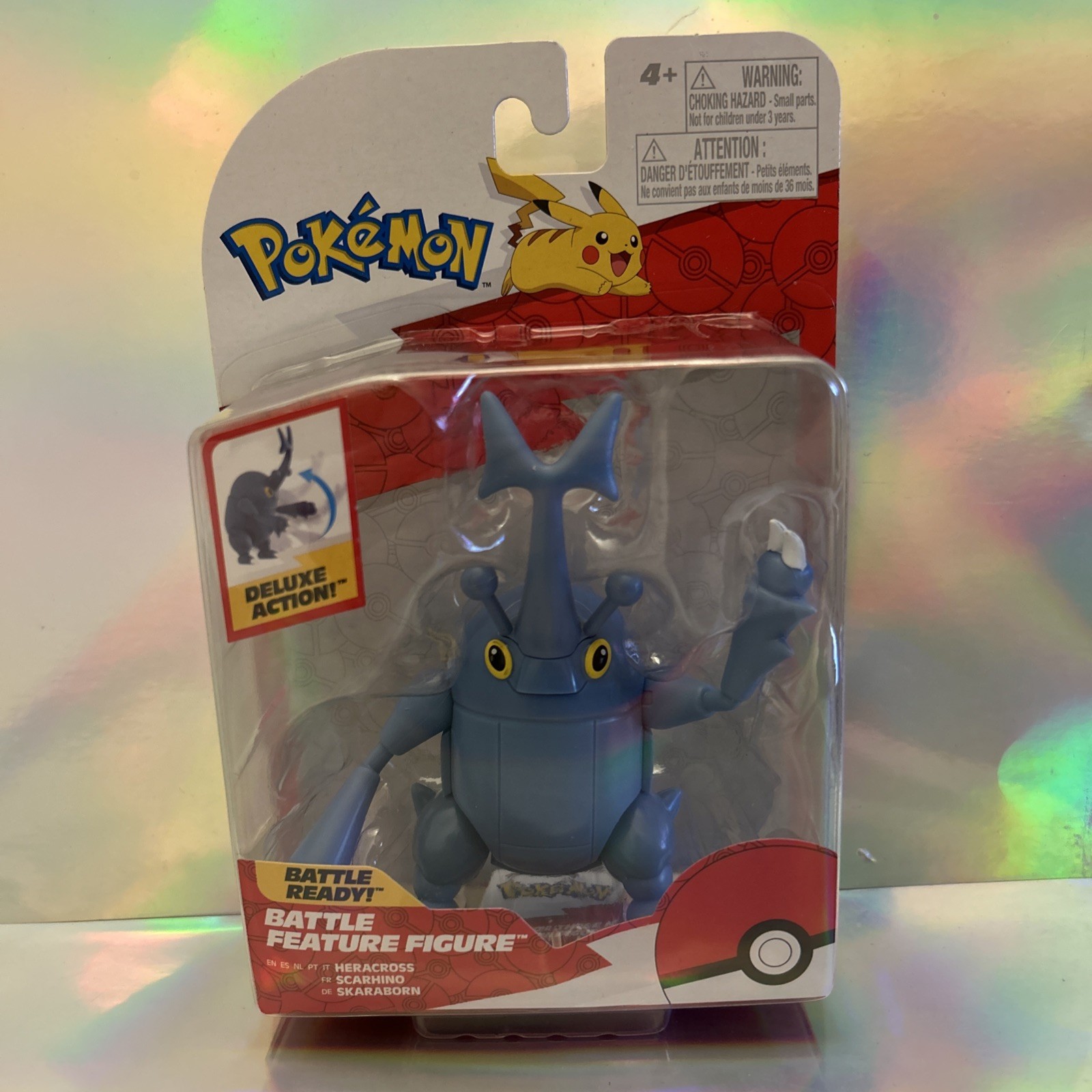 Pokémon Heracross Battle Feature Figure 4.5 Inch Deluxe Action Figure Jazwares
