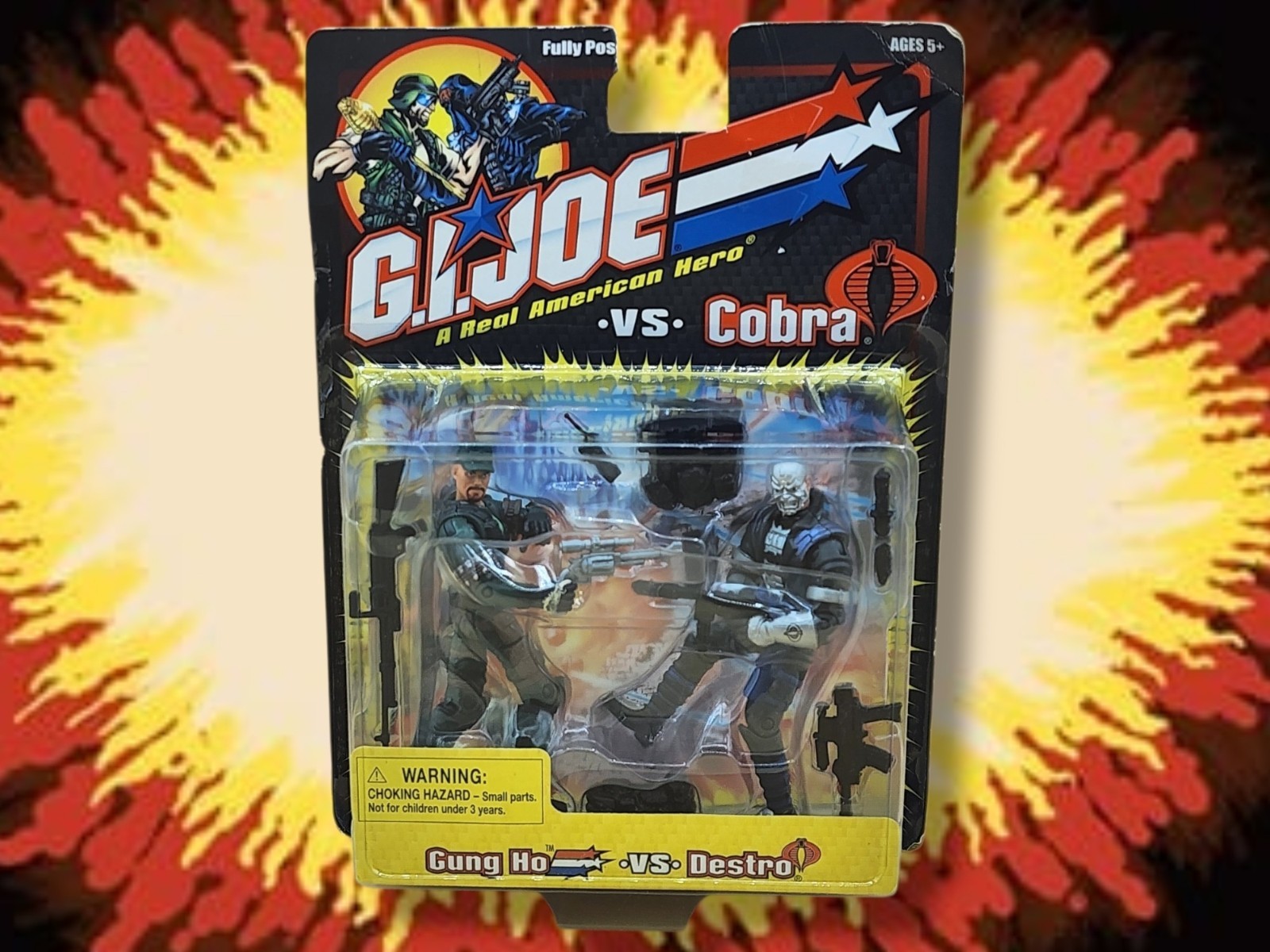 2002 Hasbro G.I. Joe vs Cobra Gung-Ho vs Destro 4″ Action Figure 2-Pack MOC