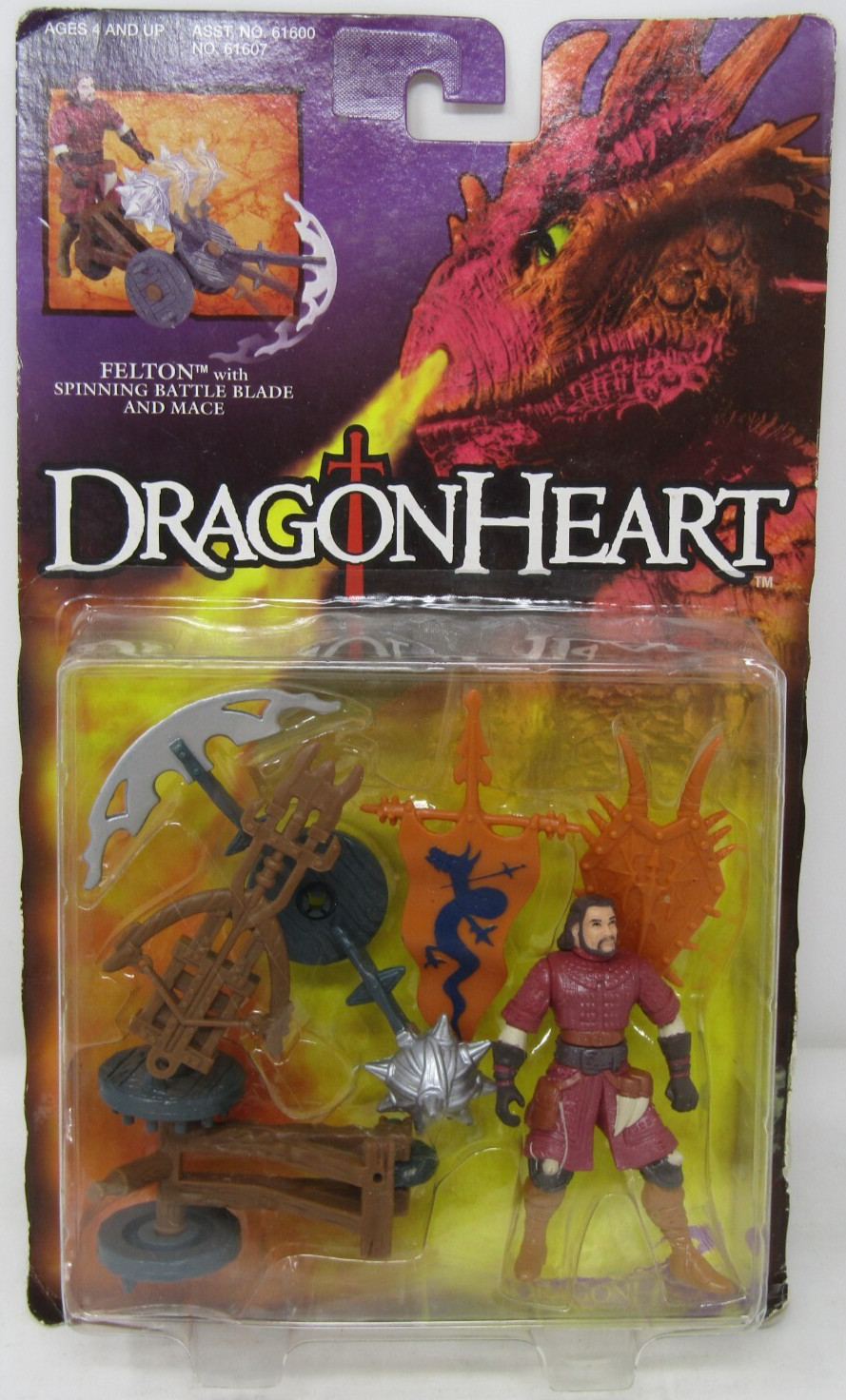Kenner 1995 Dragonheart Felton w/Spinning Battle Blade & Mace
