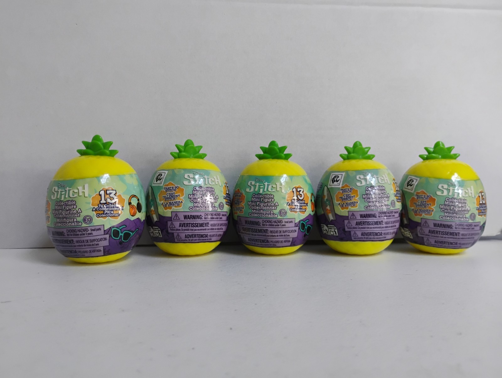 Lot Of 5 New Disney That’s So Stitch Figures Surprise Pineapple Capsules W/Codes