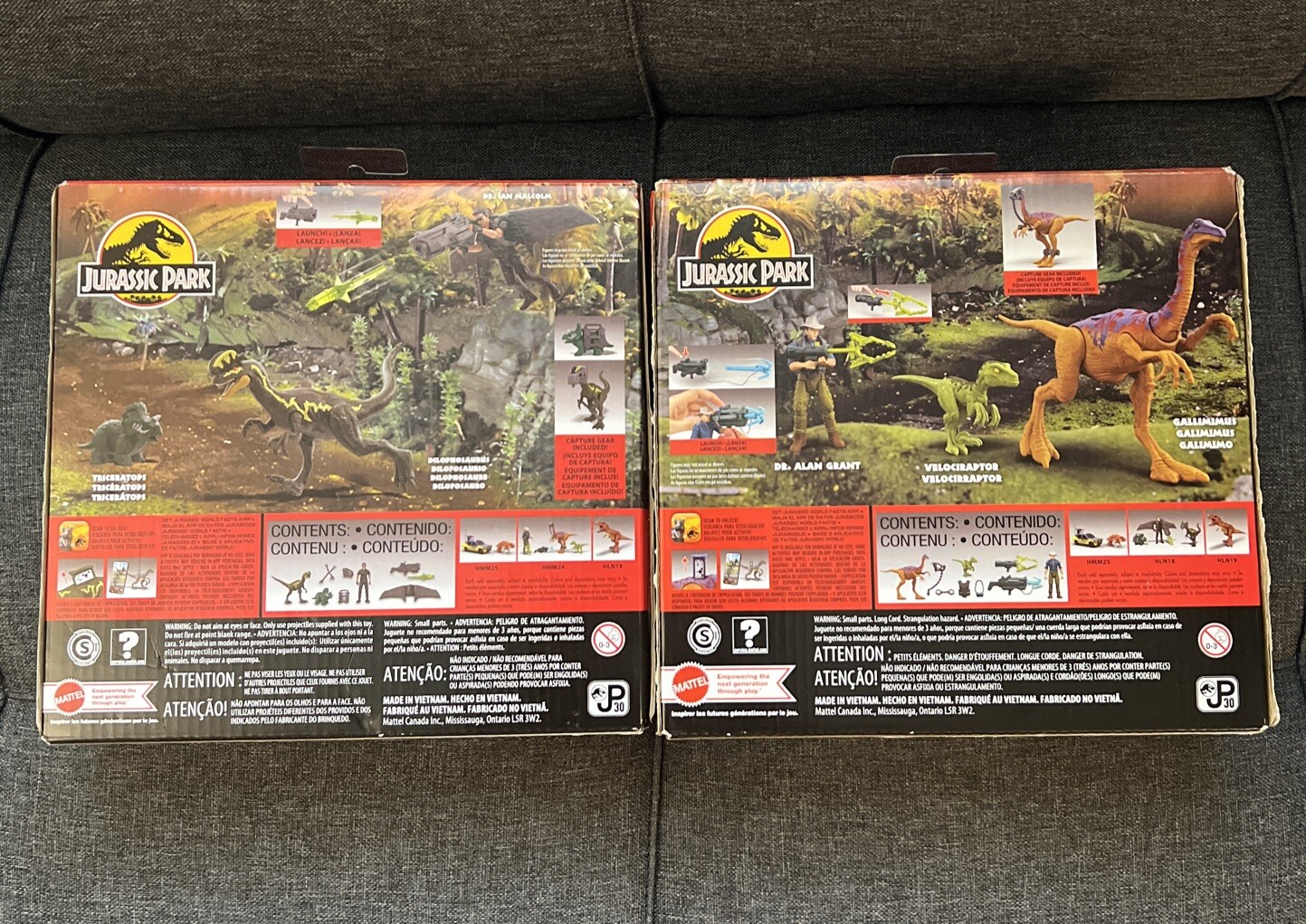 Jurassic Park Dr. Ian Malcolm & Dr. Alan Grant Glider Escape Pack 93 Classic LOT