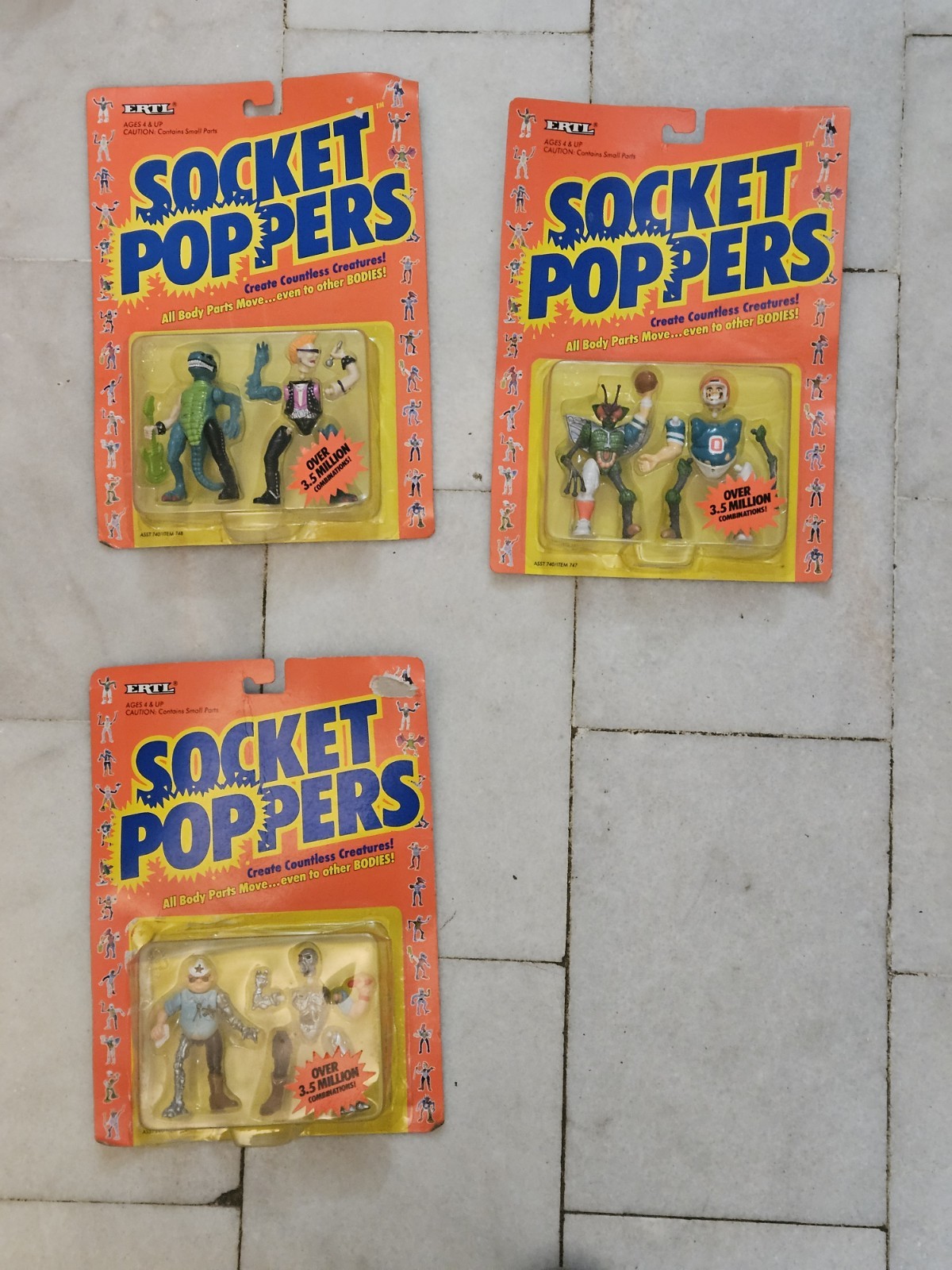 Vintage Socket Poppers by ERTL 1991 New RARE LOT OF 3 NIB