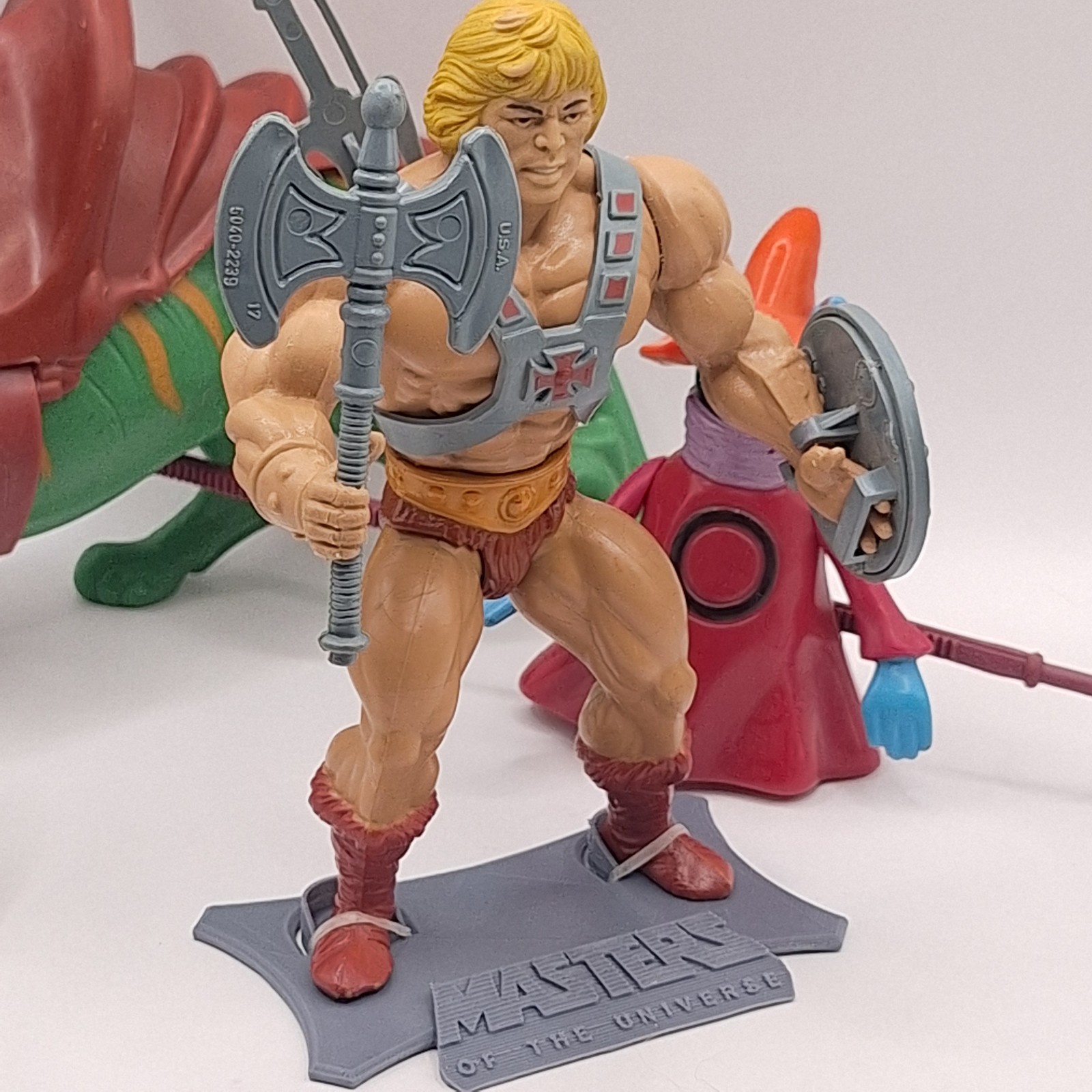 Vtg HE-MAN & BATTLE CAT Motu Masters Of The Universe Original Action Figure A-24